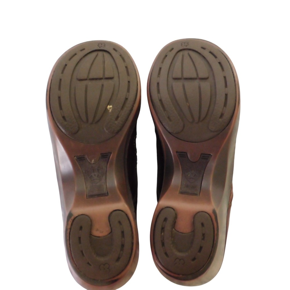Ariat Clogs Womens 8.5 B Brown Leather Strathmore Studs Western Slip On Shoes - Picture 8 of 8